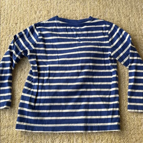 Mini Boden Blue Striped Shirt with Green Crocodile Accent - Picture 8 of 8